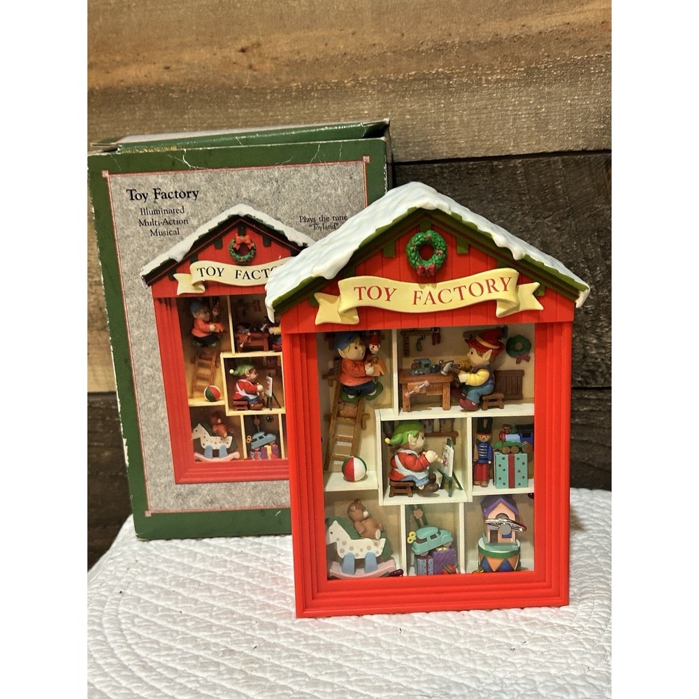 Rare-Vintage 1991 Enesco Small World Of Music ( Toy Factory)‎ Working!